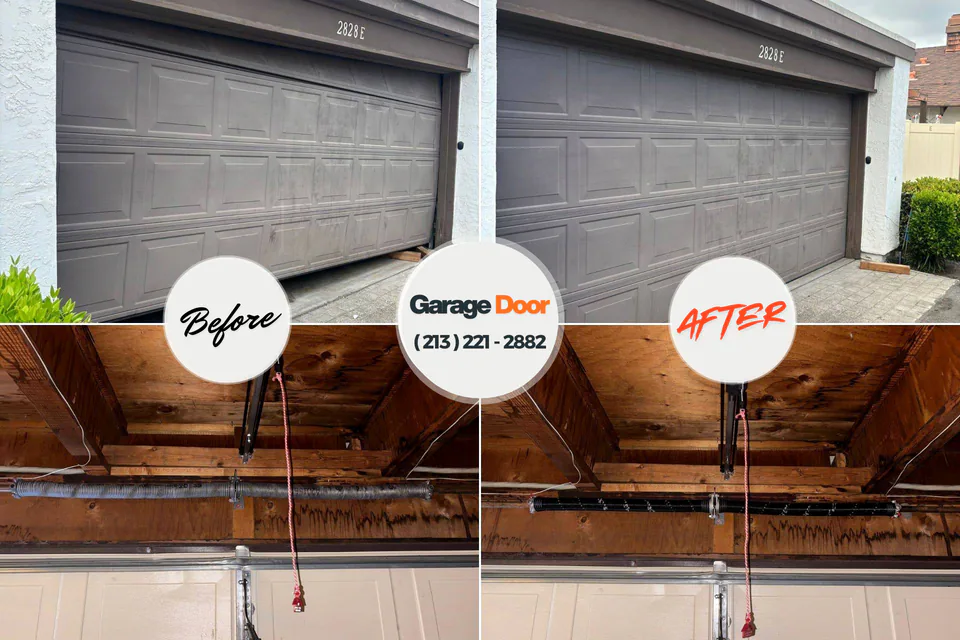 Before and after: garage door repair South Duxbury, MA